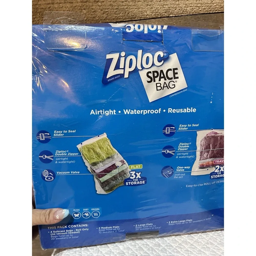 Ziploc Space Bag 10 Bag Variety Value Pack Space Saver Organizer System